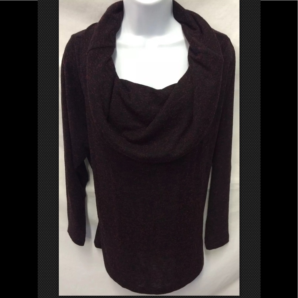 IGIGI Full Cowl Neck Red Black Career Pullover